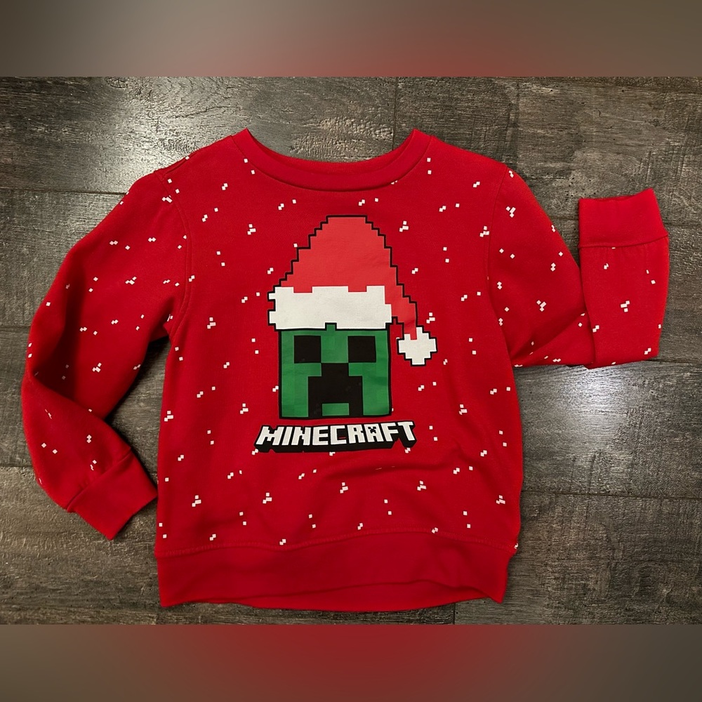 Boys Minecraft Christmas Sweatshirt, Size M (8)